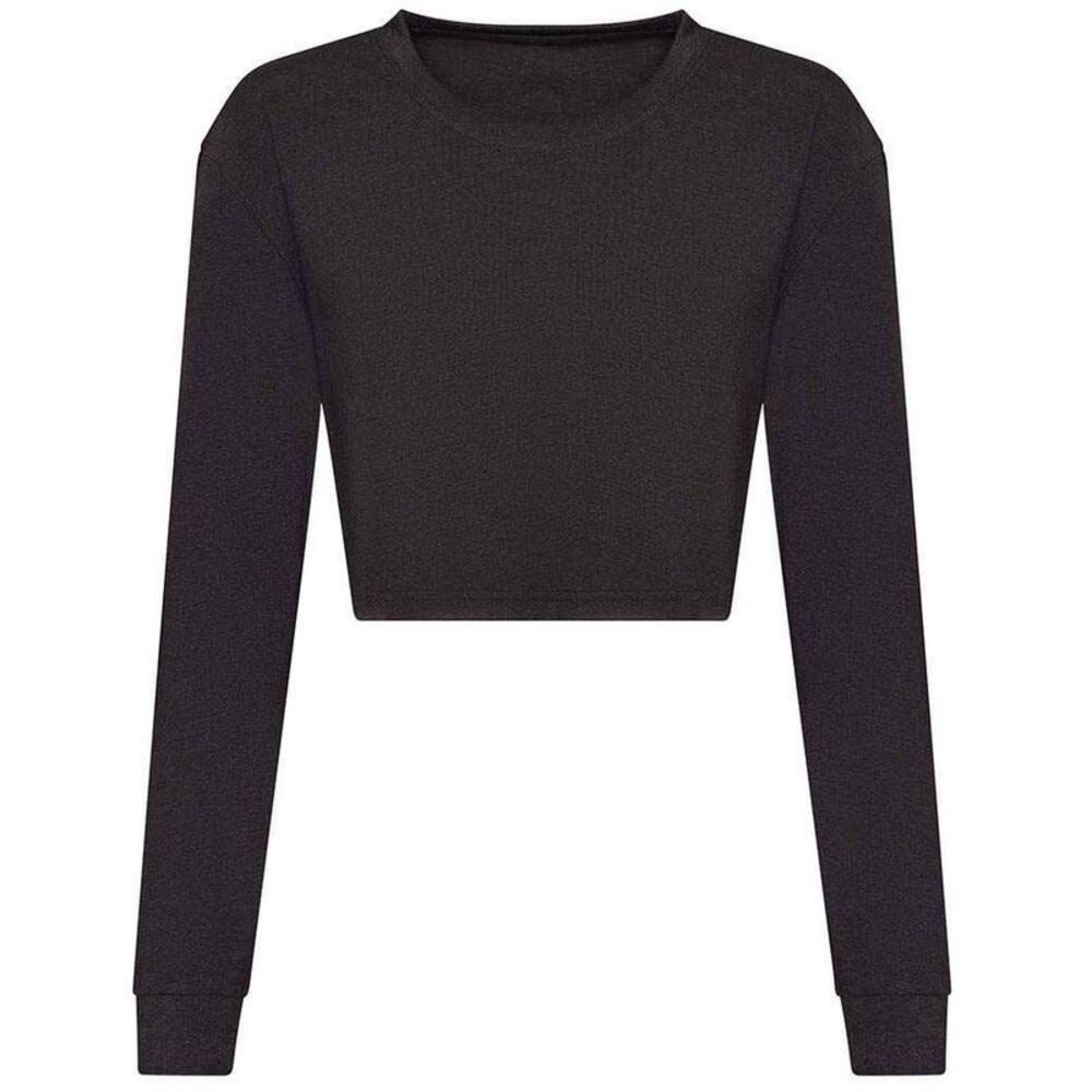 Awdis Womens/Ladies Heather Crop T-Shirt / Black